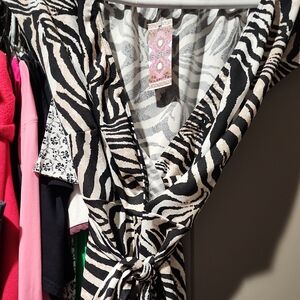 Chic Zebra Print Wrap Dress